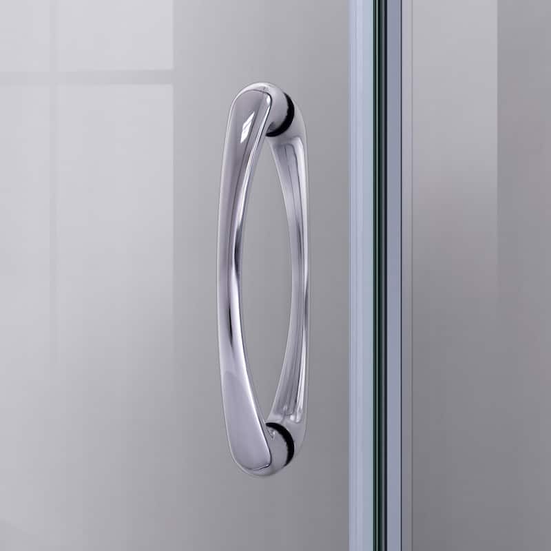 DreamLine Prime 33 in. x 33 in. x 76 3/4 in. H Shower Enclosure, Shower Base and Acrylic Backwall Kit