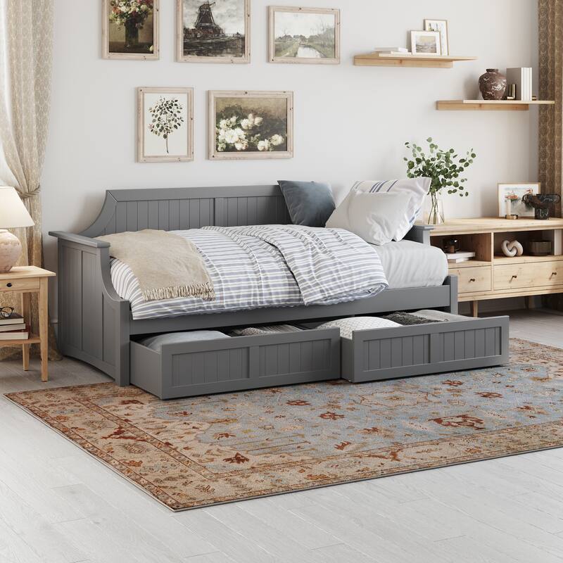 Cambridge Twin Wood Daybed with Set of 2 Drawers