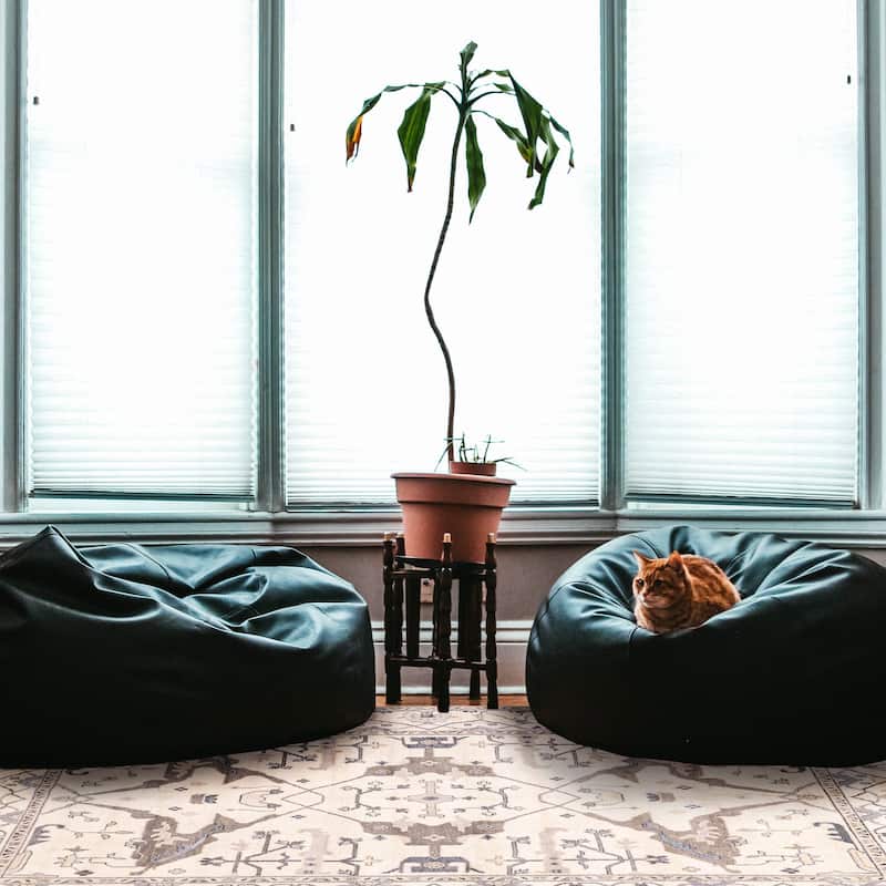 ECARPETGALLERY Hand-knotted Royal Oushak Ivory Wool Rug - 9'1 x 12'1