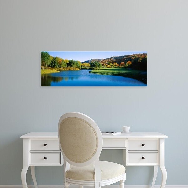 Easy Art Prints Panoramic Image 'Lake on a golf course, The Raven Golf Club, Showshoe, West Virginia, USA' Canvas Art