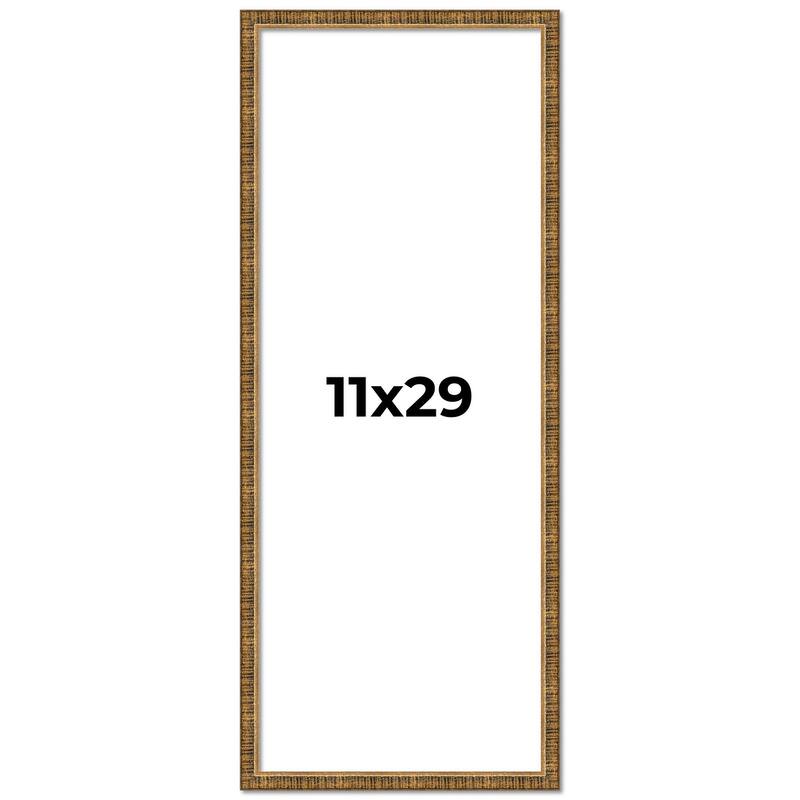 11x29 Frame Gold Solid Wood Picture Frame - Complete Modern Photo