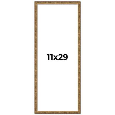11x29 Frame Gold Solid Wood Picture Frame - Complete Modern Photo