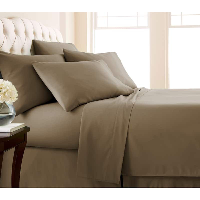 Adjustable Mattress Split King Ultra-Soft 7-piece Bed Sheet Set - Split King - Dark taupe