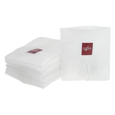 Cold Brew Coffee Filter 3.54x2.95 Inch Quick Filtration with Rope Pack of 50 - White