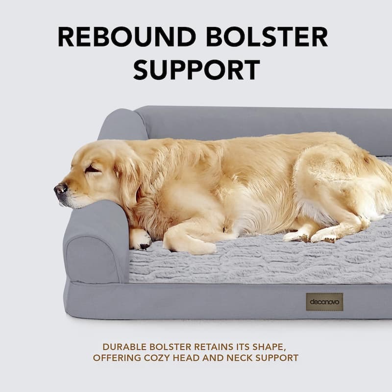 Deconovo Orthopedic Waterproof Dog Sofa Bed with Velvet Cover