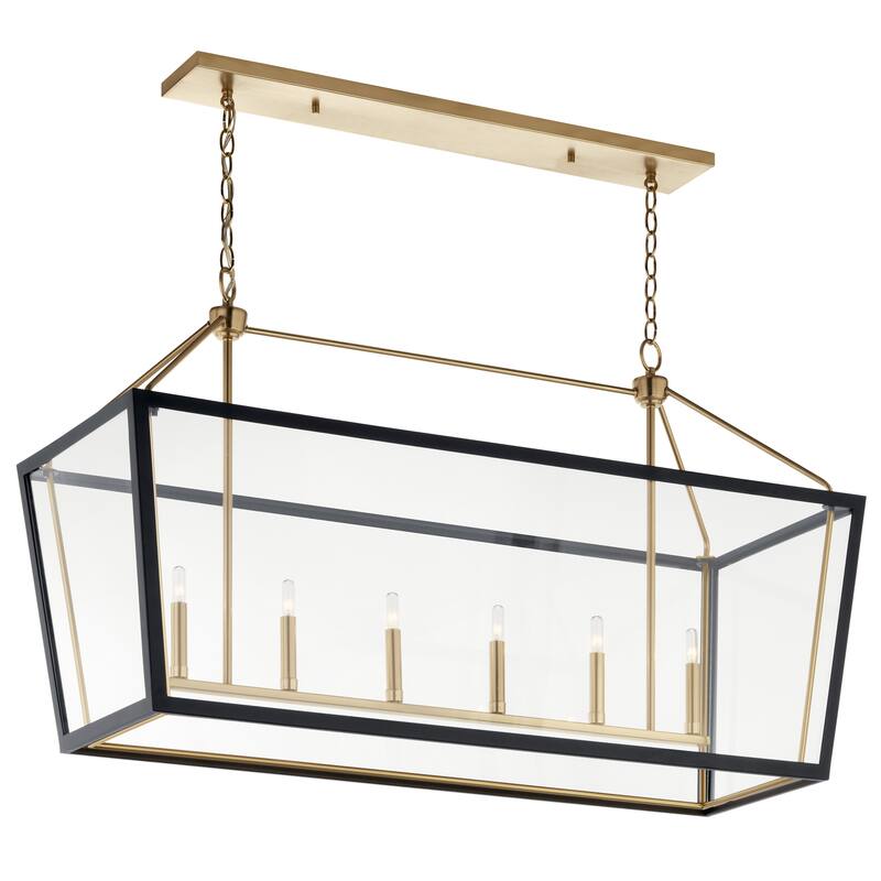 Delvin 44.25 in. 6-Light Linear Chandelier with Removable Glass
