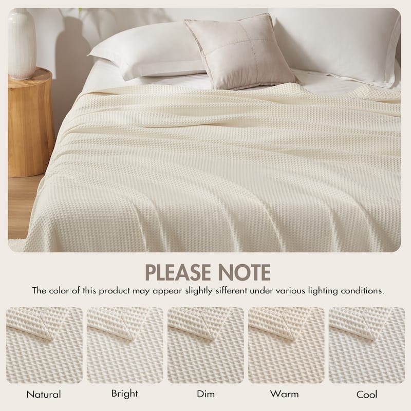 Madison Park Waffle Weave Cotton Blanket