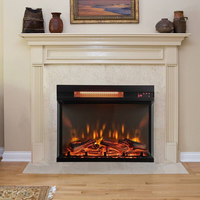 Costway 23'' 3-Sided Electric Fireplace Insert Heater 1500W with - See Details