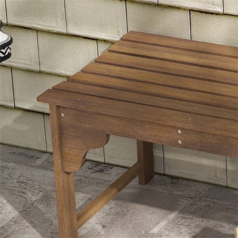 Poplar Wood Outdoor Garden Bench with Curved Slats - 45.25" L x 19.75" W x 17.75" H