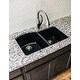 preview thumbnail 58 of 64, Karran Undermount Quartz 32 in. 60/40 Double Bowl Kitchen Sink Kit