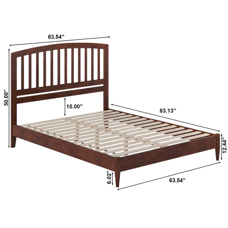 Quincy Solid Wood Low Profile Platform Bed - Walnut - Queen