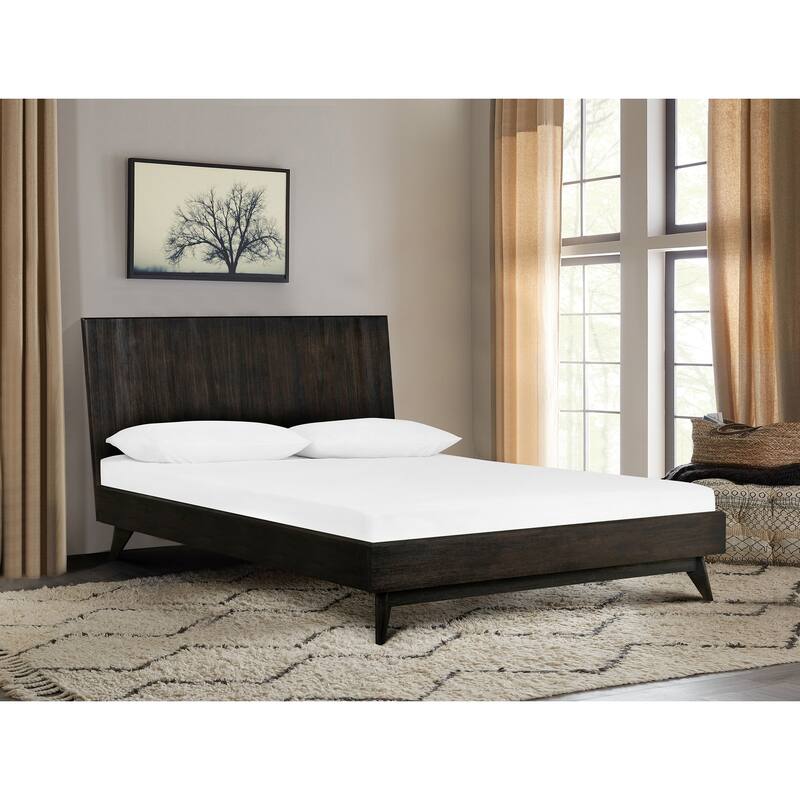 Acacia Platform Bed - Modern Wood Slat Bed Frame - Low Profile Bed - Bedroom Furniture