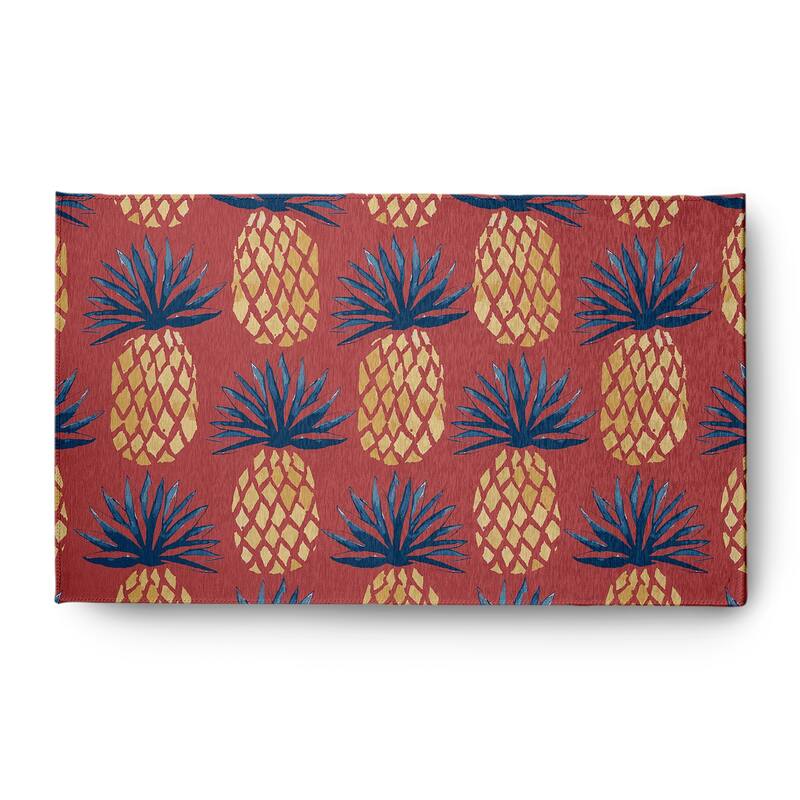 Pineapple Stripes Indoor/Outdoor Rug - Ligonberry Red - 3' x 5'