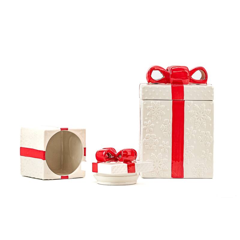 10 Strawberry Street Set of 2 Gift Box Cookie Jars