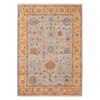 ECARPETGALLERY Hand-knotted Jamshidpour Light Blue Wool Rug - 5'0 x 7'2