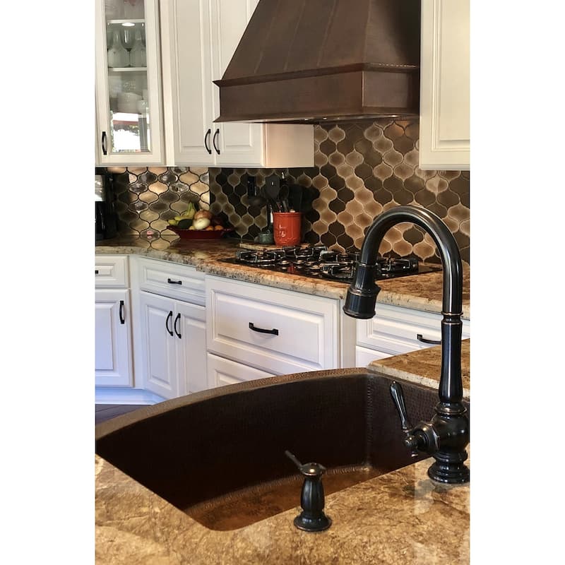 30-in Hammered Copper Rounded Apron Front Single Basin Kitchen Sink (KASRDB30249)