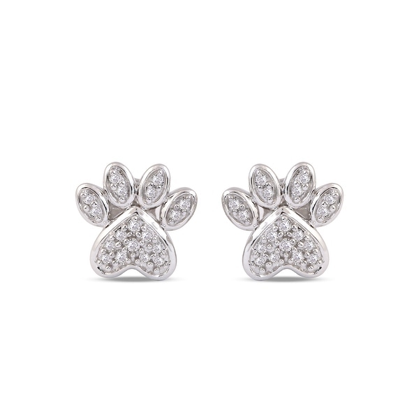 Diamond dog paw earrings Clearance