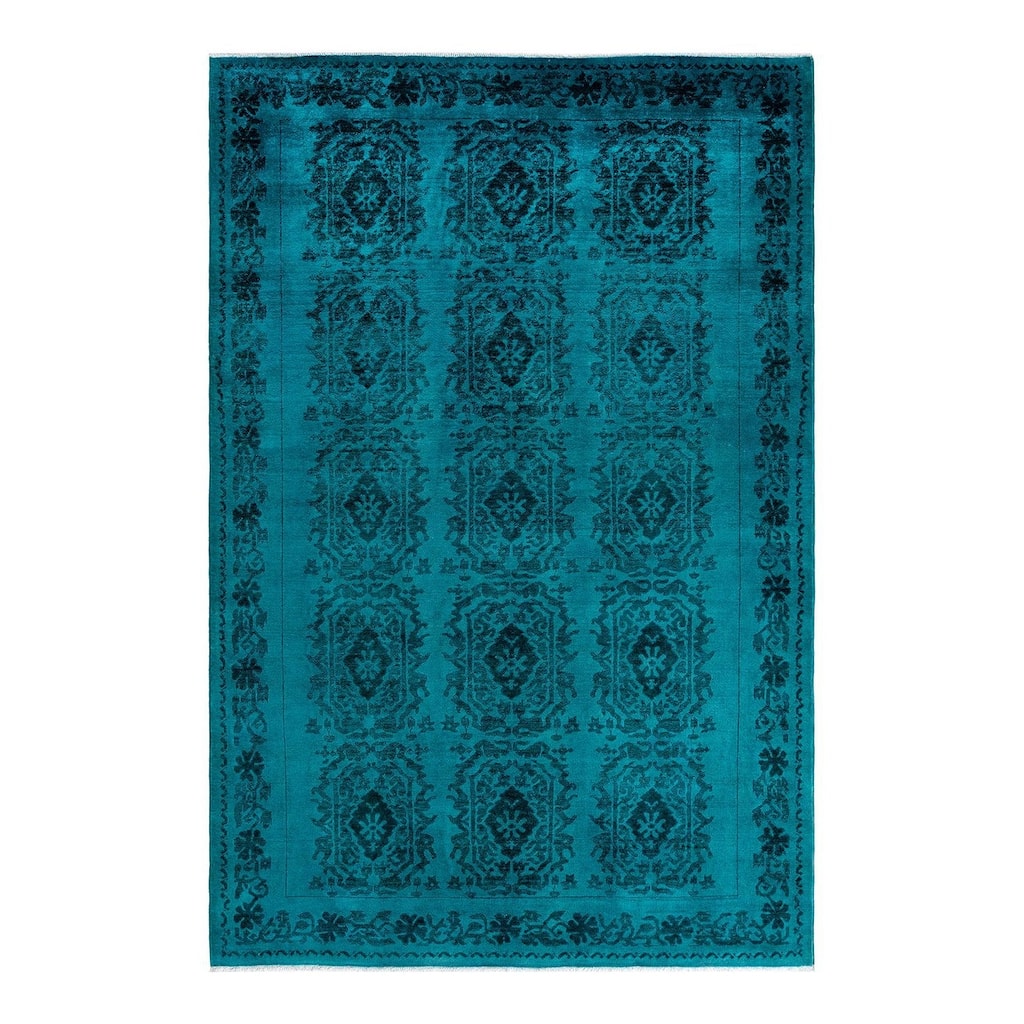 Contemporary Overdyed Wool Hand Knotted Area Rug - 6' 2" x 9' 0"