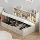 preview thumbnail 2 of 10, Twin Size Daybed w/Hydraulic Storage & Bookcases, USB Charging Station