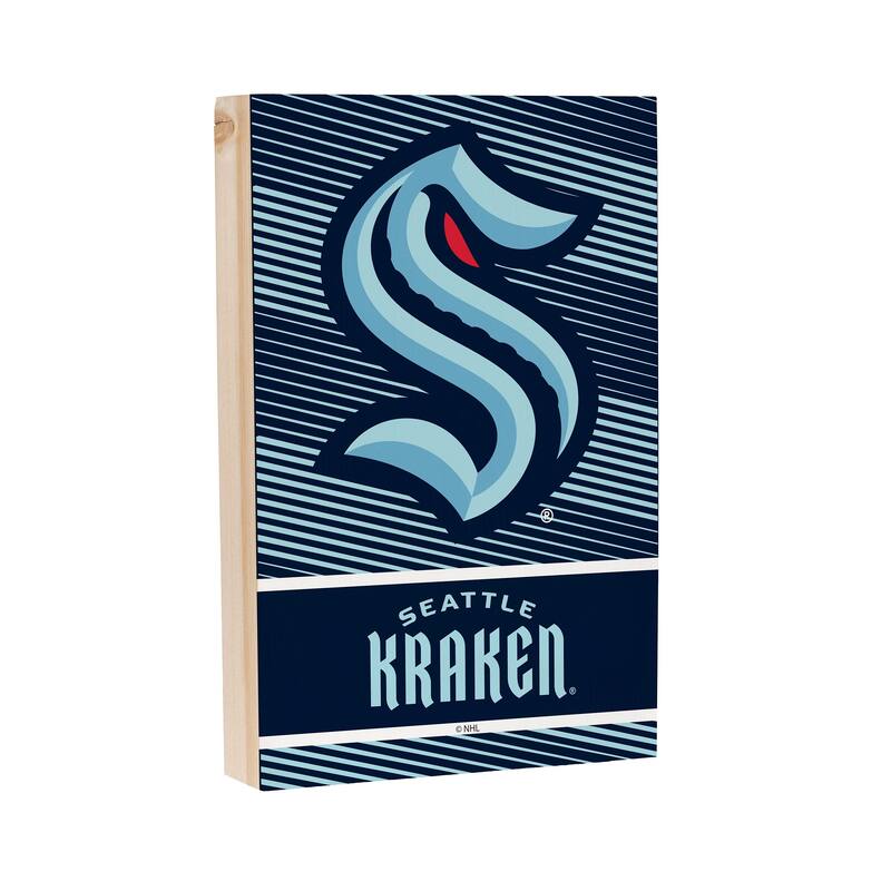 Seattle Kraken Wooden Tabletop Mantel Shelf Sign