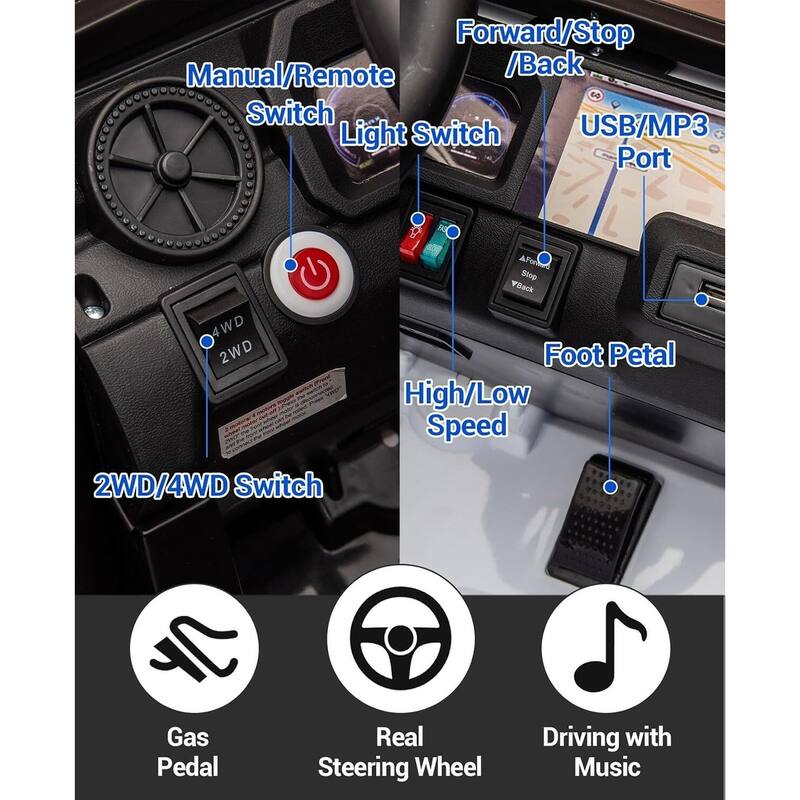 2-Seater Kids Electric Ride On Car Toy, Licensed Toyota LC250 for Kids Best Gifts