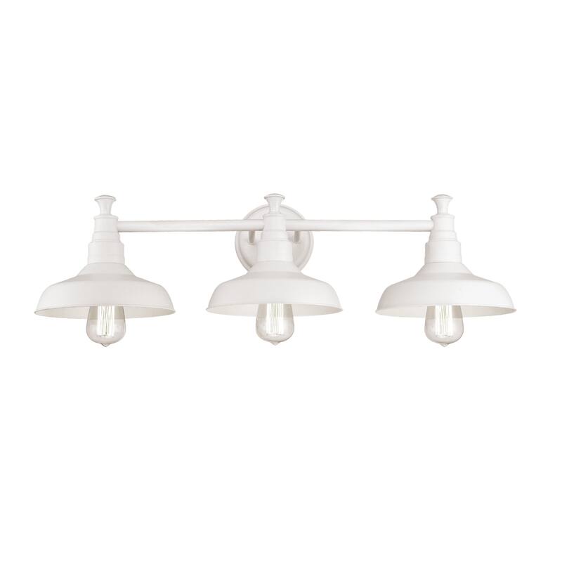 Kimball Industrial Farmhouse 3-Light Indoor Bathroom Vanity Light - White