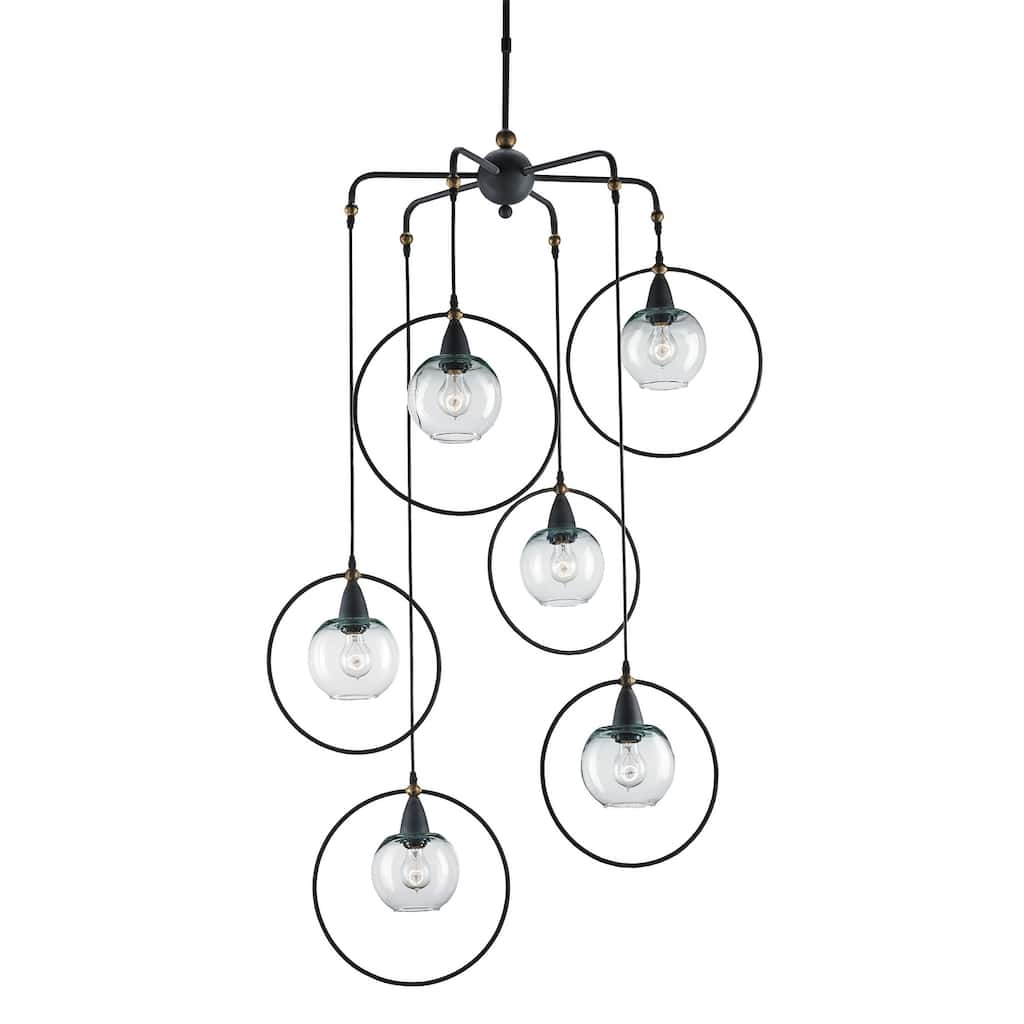 Currey & Company Moorsgate Black Multi-Pendant - 69"h x 36"dia