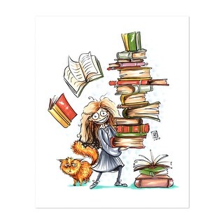 Going to the Library Illustrations Books Figurative Art Print/Poster ...