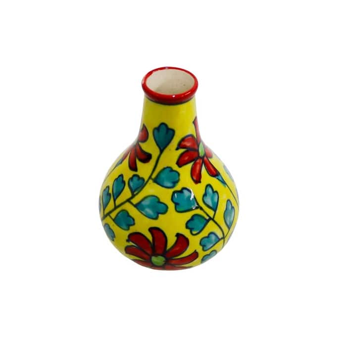 Home&Manor Small Ceramic Flower Holder Multicolor
