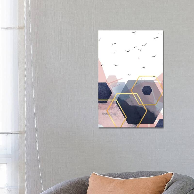 iCanvas "Abstract Navy Blush Gold II" by Urban Epiphany Canvas Print - 26x18x1.5