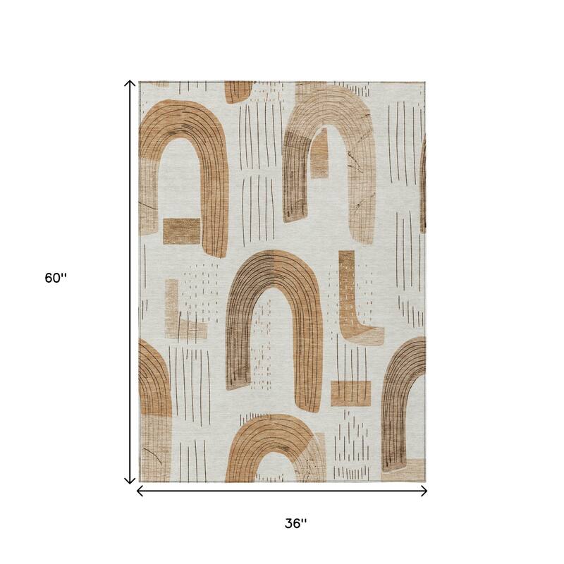 HomeRoots Geometric Transitional Rectangle Outdoor Rug