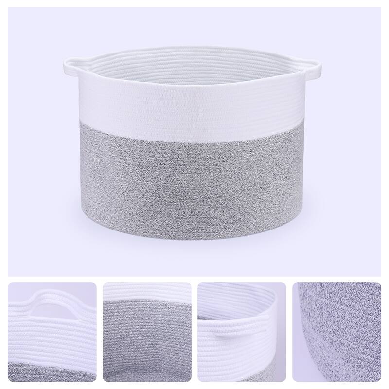 Woven Storage Bin, Shelf Closet Storage Basket with Handles for Home - 20*20*13.4in