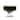 Set of 6 Black Dessert Cups with Clear Stem and Gold Rim