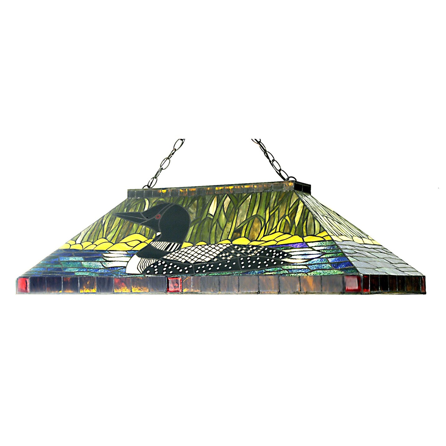 Meyda Tiffany 20626  Loon 3 Light 39" Wide Billiard Chandelier with Tiffany Glass Shade - Chandeliers For Bedrooms by Overstock.com