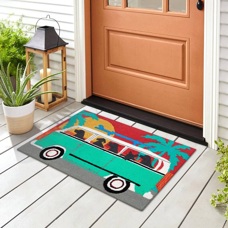 Liora Manne Frontporch Beach Trip Indoor/Outdoor Rug - 2'6" x 4' - 2'6" x 4' - Blue
