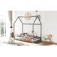 preview thumbnail 9 of 10, Twin Size House Bed Wood Bed, Gray