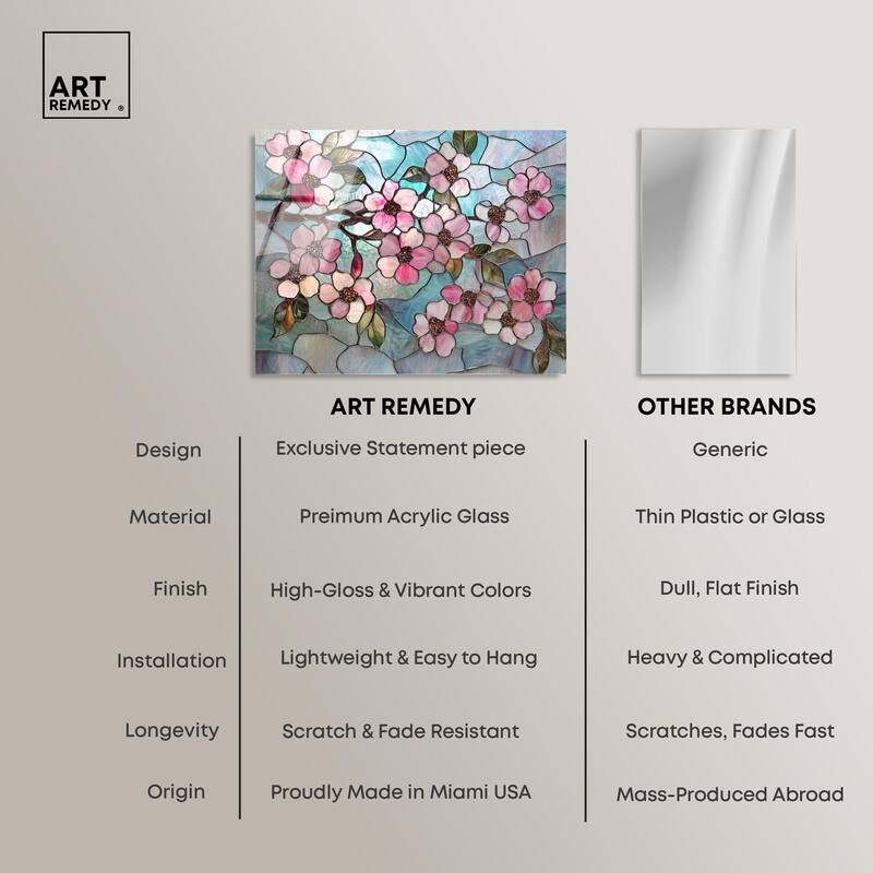 Shimmering Spring Blossoms II Acrylic by Art Remedy, Ready to Hang