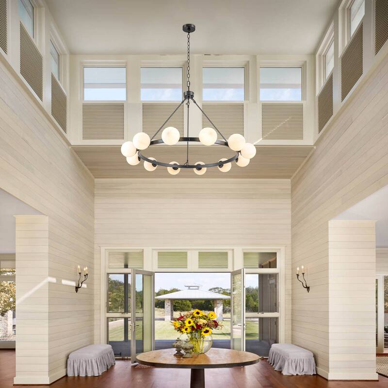 12-Light Wagon Wheel Chandelier Sputnik Chandelier Bubble Chandelier