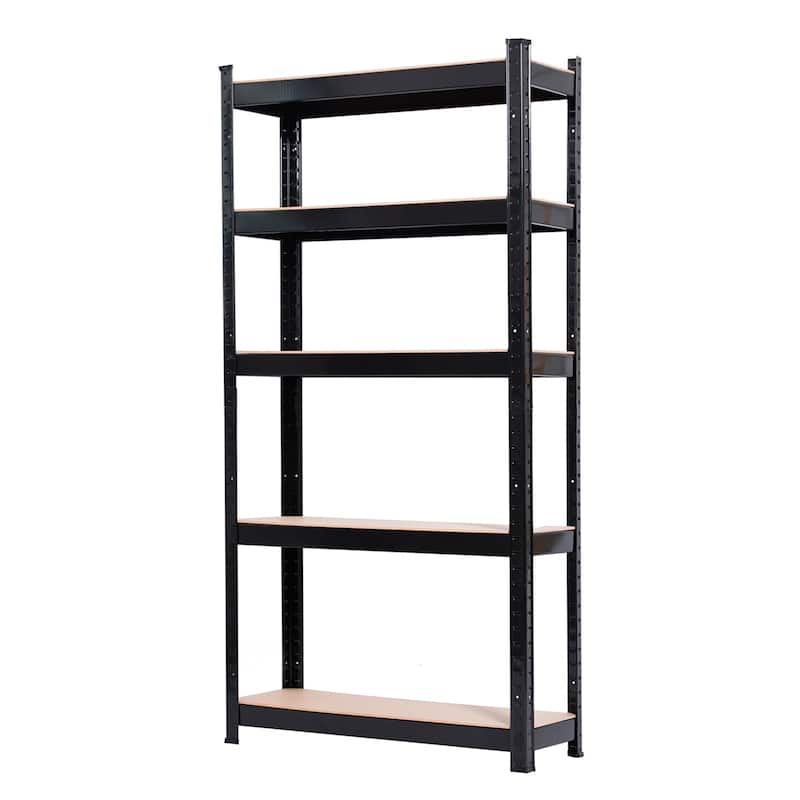 5 Tier Heavy Duty Metal Shelving Rack Unit Garage Storage Shelf Black