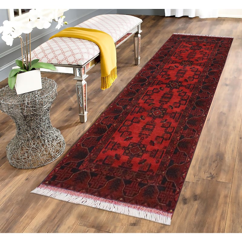 Tribal Biljik Khal Mohammadi Kenia Red/Blue Runner - 2'11'' x 9'2''