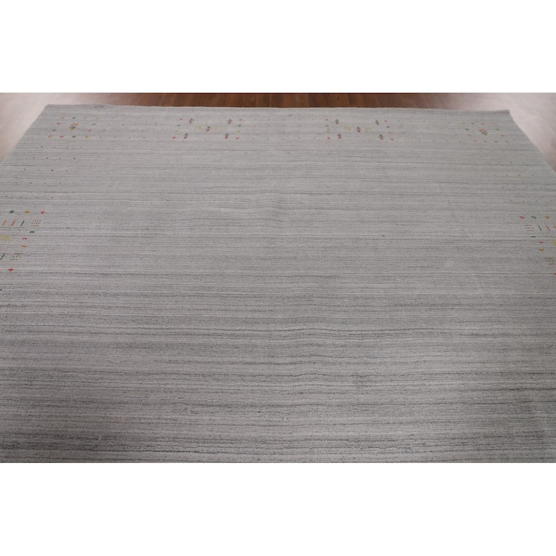 Striped Gabbeh Indian Area Rug Handmade Wool Carpet - 9'3" x 11'8"