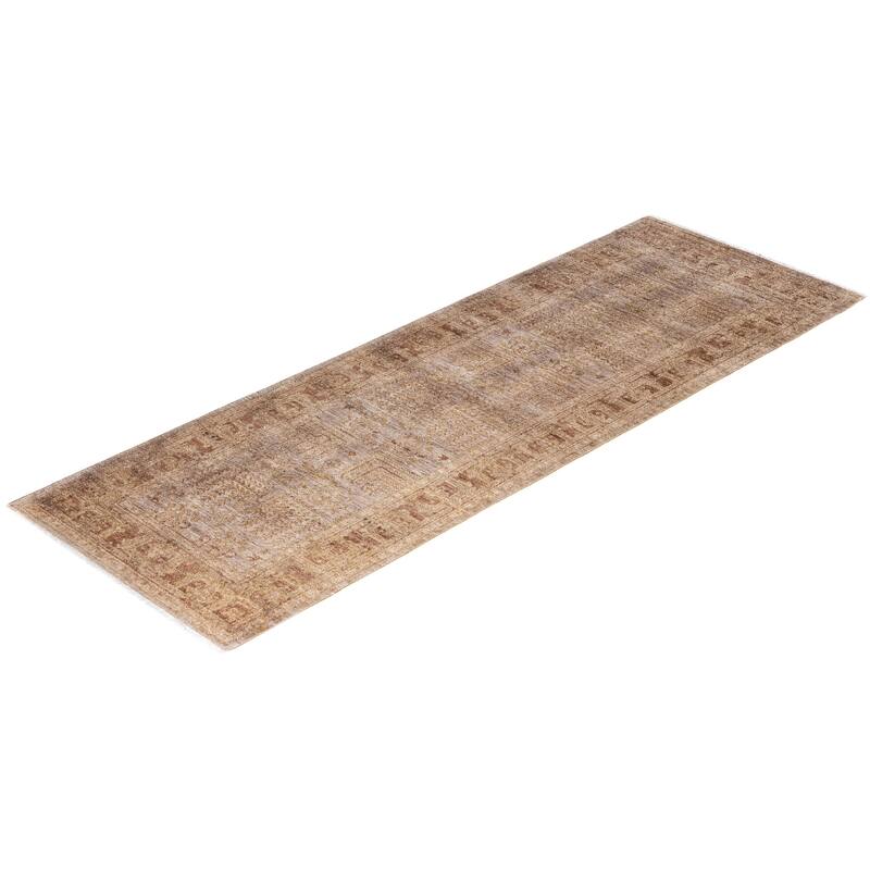 Overdyed One-of-a-Kind Hand-Knotted Runner Rug - Beige - 2' 7" x 7' 9"