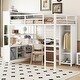 preview thumbnail 1 of 9, Full Size Metal Loft Bed with Wardrobe And L-shaped Desk, Storage Cubes and Shelves