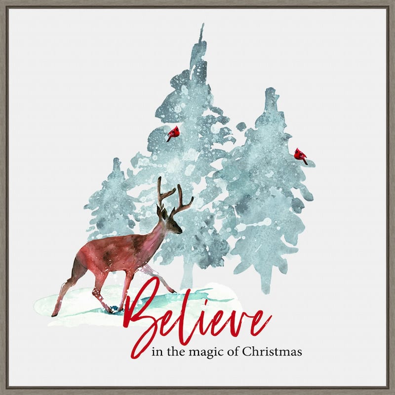 Believe in Christmas by Amanti Art Portfolio Framed Canvas Wall Art