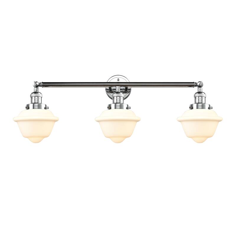 Innovations Lighting Oxford - 3 Light 34" Bath Vanity Light - Polished Chrome/Matte White
