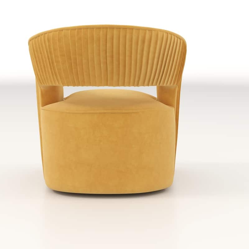 SEYNAR Modern Glam Velvet 360 Degree Swivel Open-Back Accent Armchair