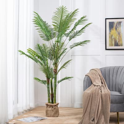Artificial Palm Tree – Large Faux Potted Tropical Plant for Indoor or Outdoor Decoration (Set of 2)
