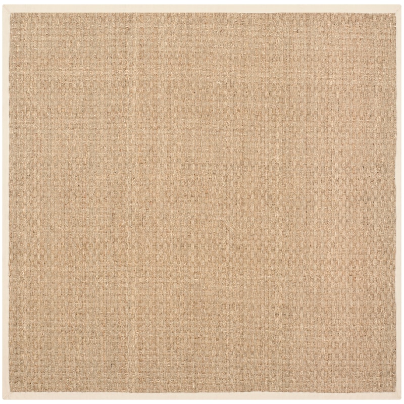 SAFAVIEH Natural Fiber Zymryd Basketweave Seagrass Rug - 6' Square - Natural/Beige