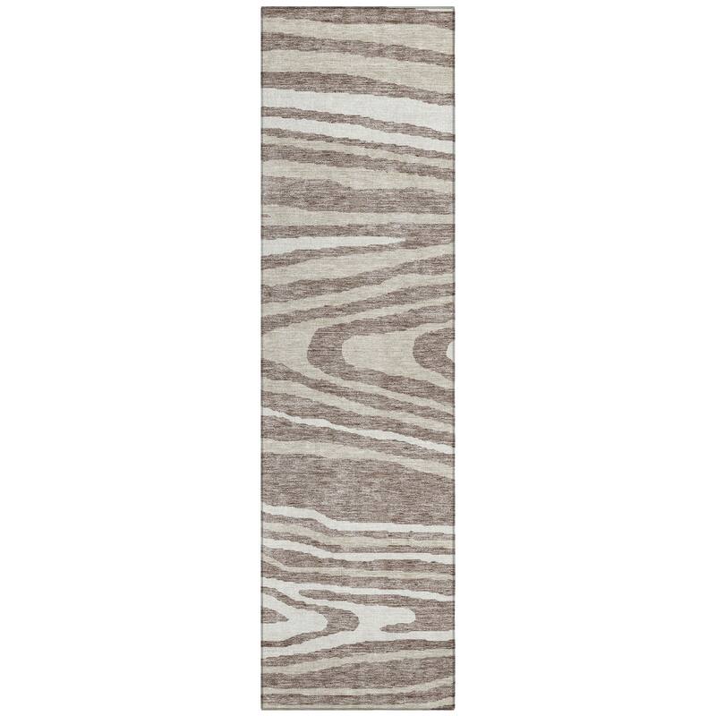 Machine Washable Indoor/ Outdoor Abstract Illusion Chantille Rug