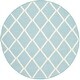 preview thumbnail 48 of 49, SAFAVIEH Handmade Flatweave Dhurries Regenia Modern Moroccan Wool Rug 4' Round - Light Blue/Ivory - Round